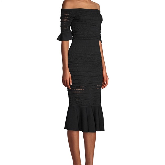 Alexis Sheira Off the Shoulder Knit Midi Dress L - Picture 2 of 8